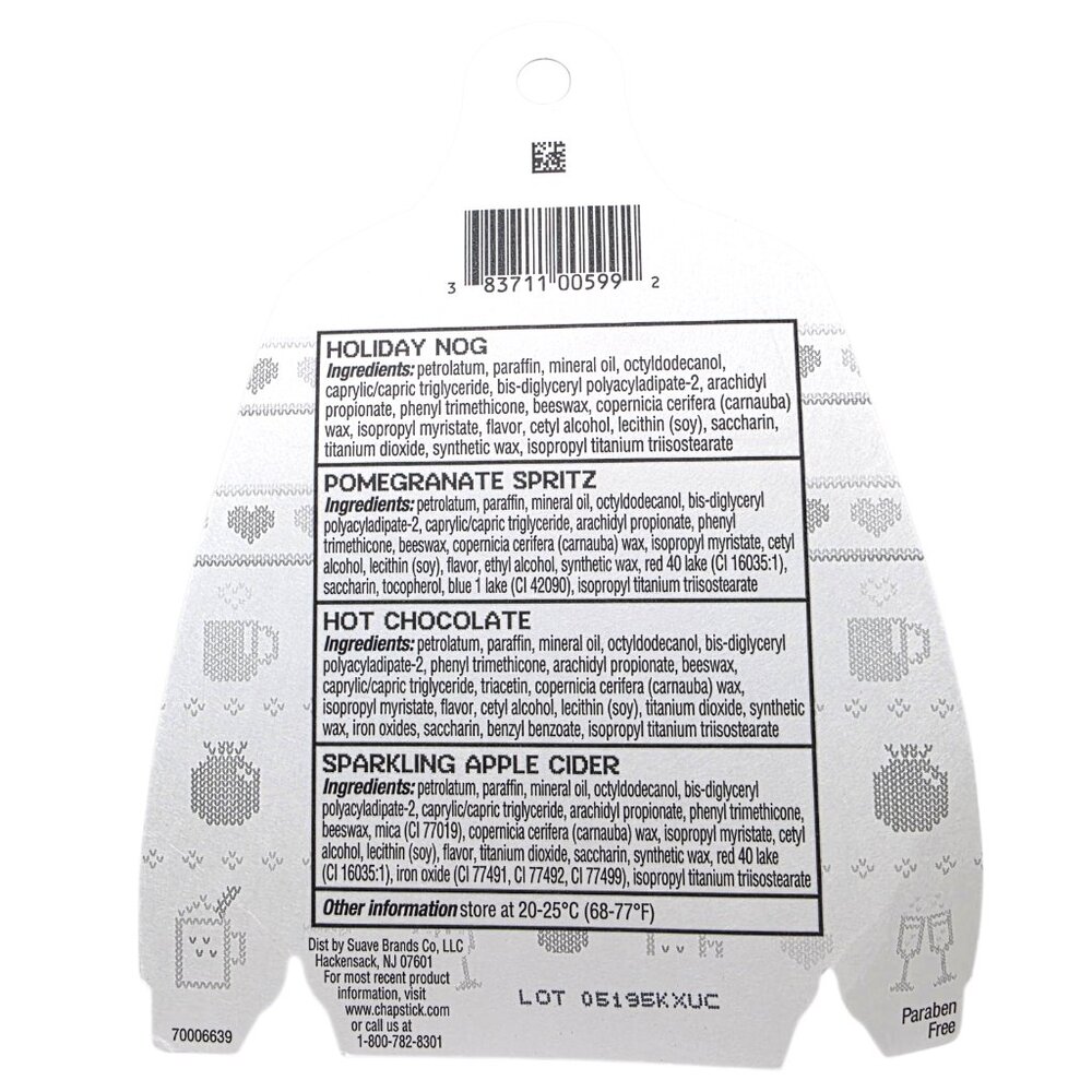 3 Pk (12 Sticks) Chapstick Sips & Snuggles Moisturizing Lip Care Limited Edition - Picture 5 of 5